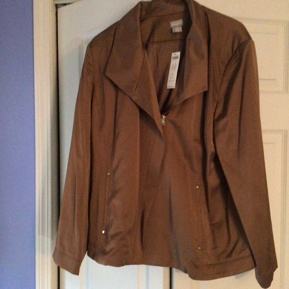 Chicos Satin Moto jacket